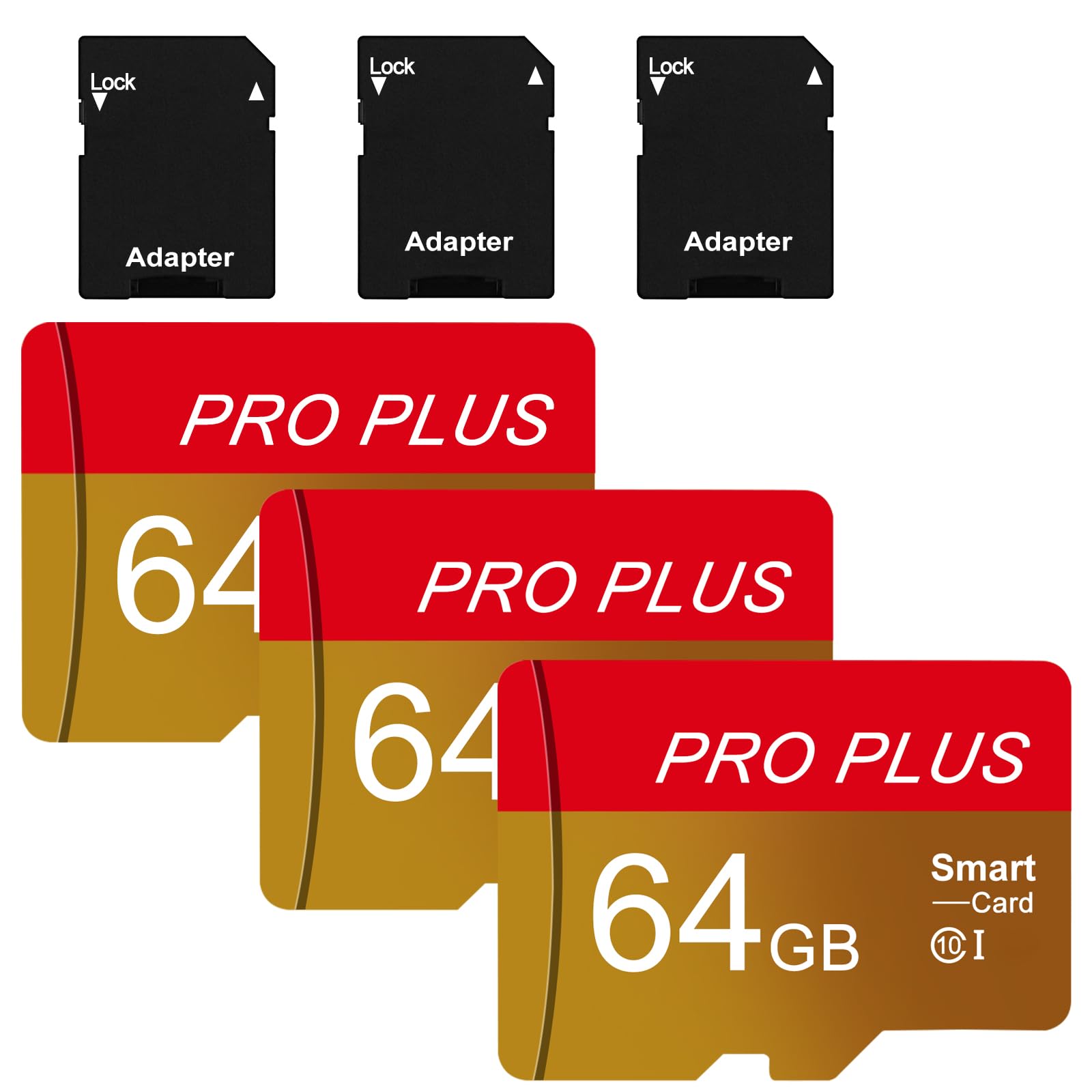 Micro SD 64 GB, 3 Pack Scheda SD 64 GB Memoria Card con Adattatore UHS-I C10 TF Microsd 64GB Memory Card per Smartphone, Tablet, Videocamera, Switch, Fotocamera, Registratore Di Guida