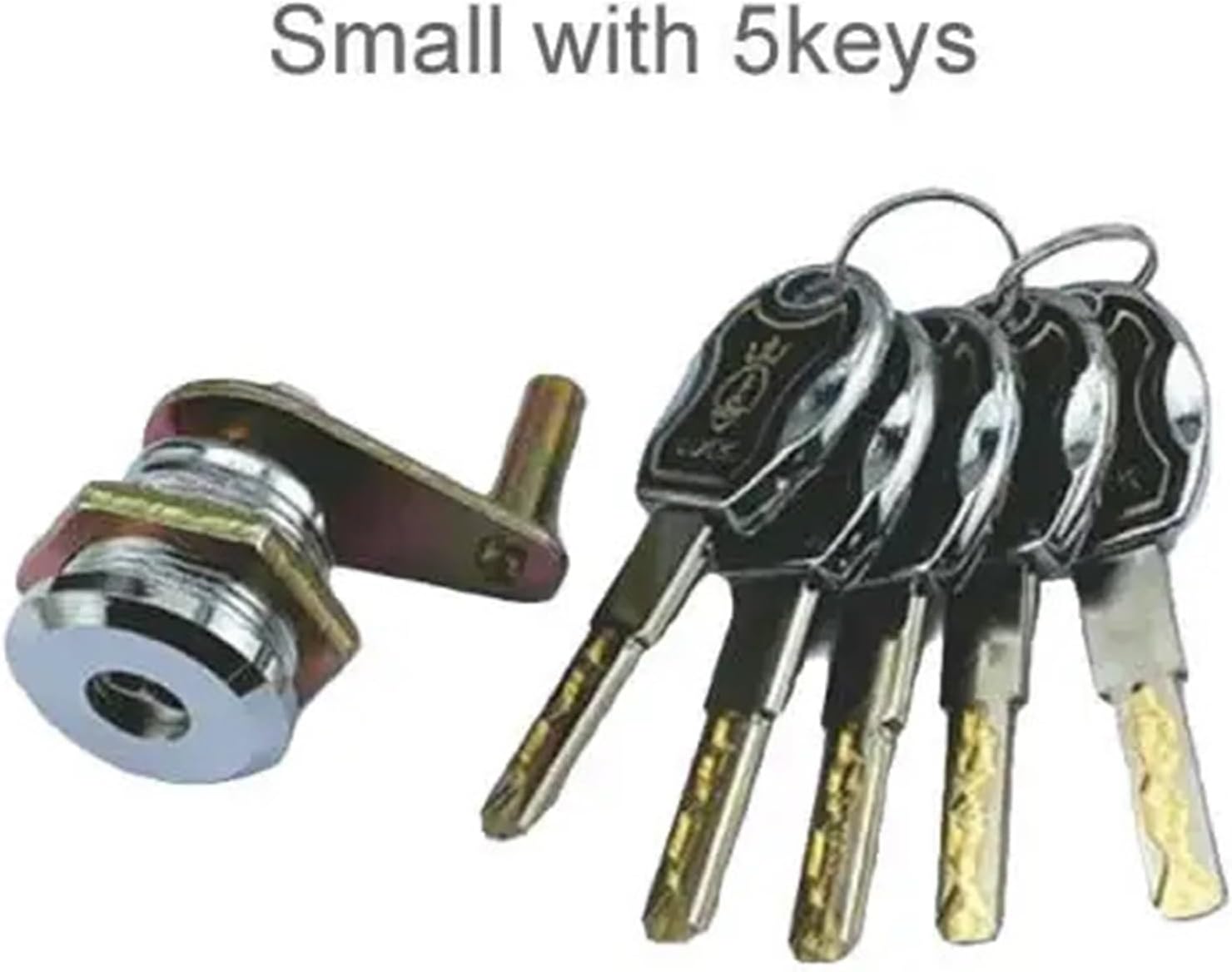 Safe Deposit Box Cylinder with 5 Keys Lock Encryption Key Safe Class C Cam Lock 1Pcs(Small 5keys)