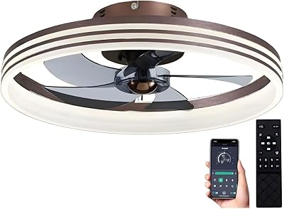 20-Inch Smart Ceiling Fan With Light - 68W Flush Mount, App & Remote Control, Dimmable 3CCT