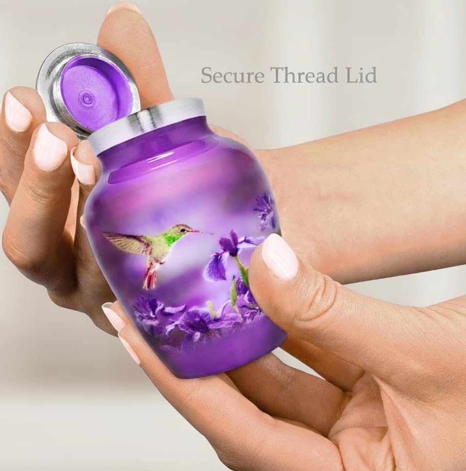Trupoint Memorials Small Urns for Human Ashes Keepsake, Decorative Mini Cremation Urn for Adult Men & Women – Small Hummingbird Keepsake - Image 3