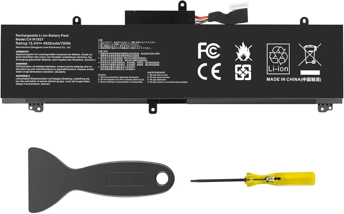 TREE.NB 76Wh C41N1837 Laptop Battery for ASUS ROG Zephyrus GA502 GA502D GA502DU GA502GU GA502IV GU502 GU502DU GU502GV GU502LU GU502LW GU502LV GX502LXS GX502GV GX502GW GU532 GX532 GX532GV GX532GW