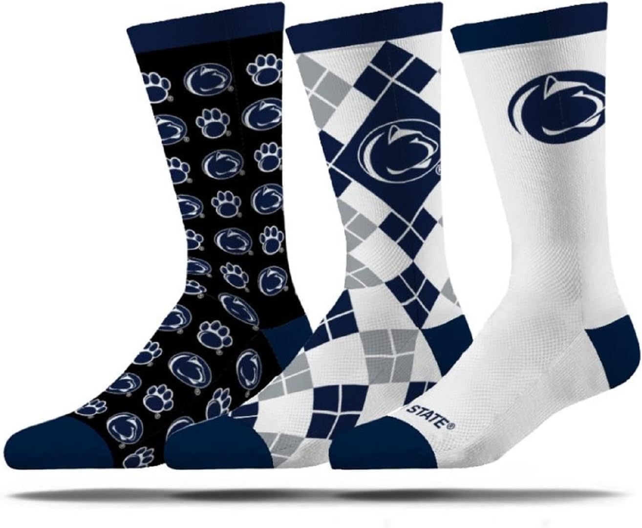 Strideline Mens NCAA Dress Socks- The Executive 3 Pack-One Size Fits Most