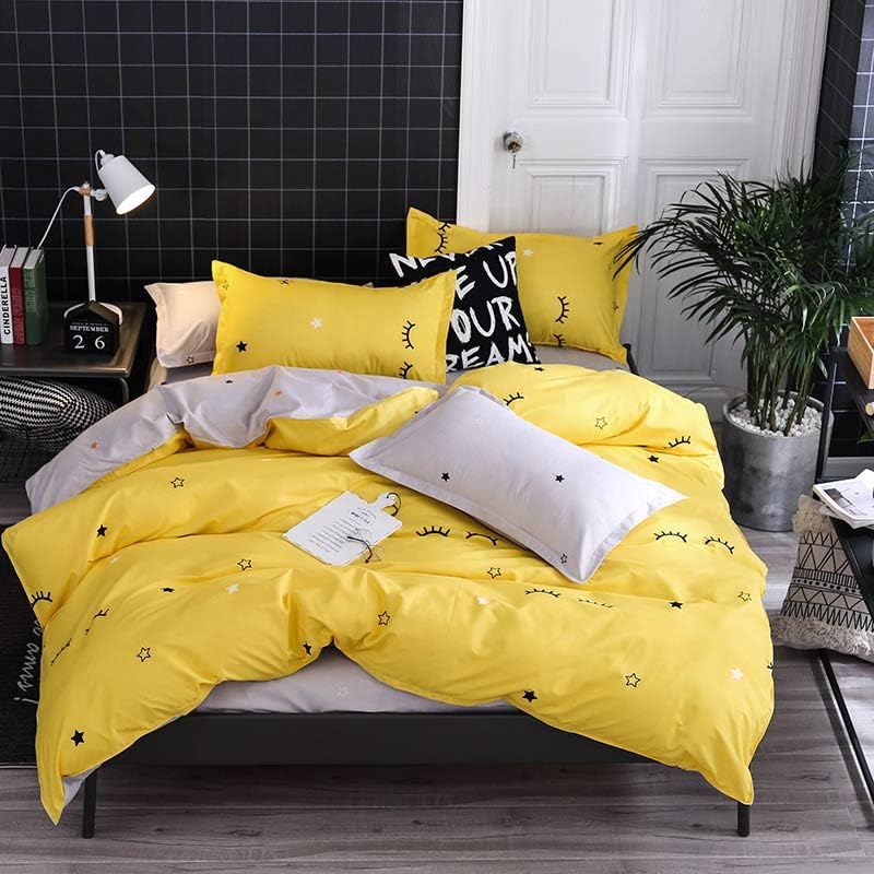 Golden Home King Size/Single Size Bedsheet duvet cover pillow case 6pcs One Set High Cotton Quality Bedding Set Kids' Duvet Covers… (A11, King Size)