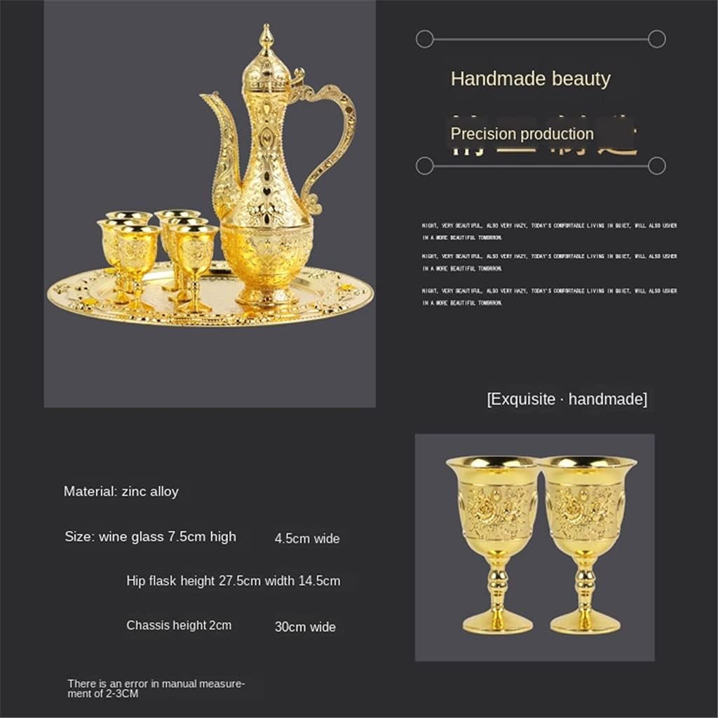 Liquor-Splitting Household Set-up Wine Set Zinc Alloy Household European-Style Metal Liquor Cup Decoration (Color : B) (B)