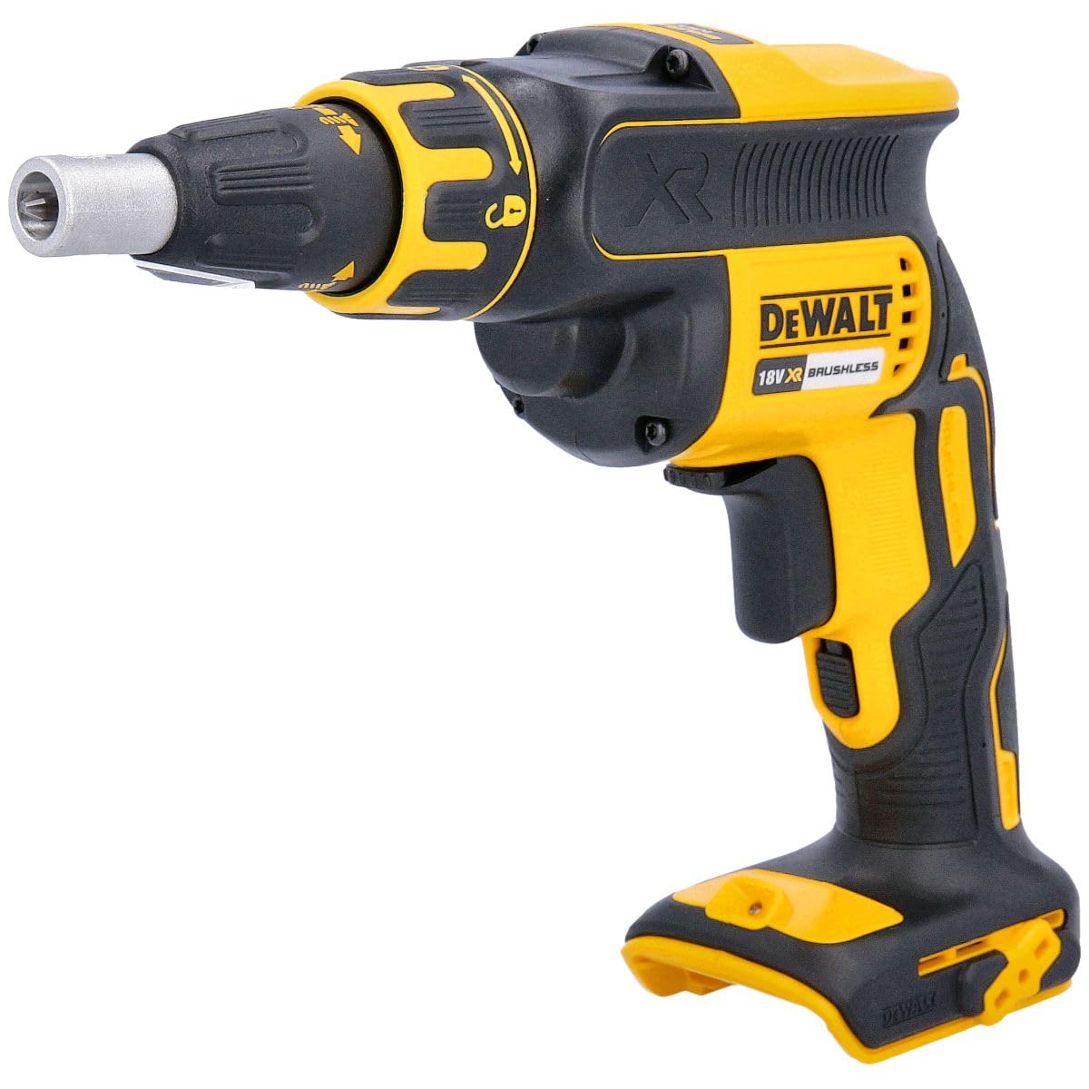 DeWalt Akku-Trockenbauschrauber/Schnellbauschrauber (18 Volt, 5.0 Ah, bürstenlos, inkl. Magazinvorsatz DCF6201, 2x XR Li-Ion Akkus, System-Schnellladegerät, Tstak Box II), DCF620P2K