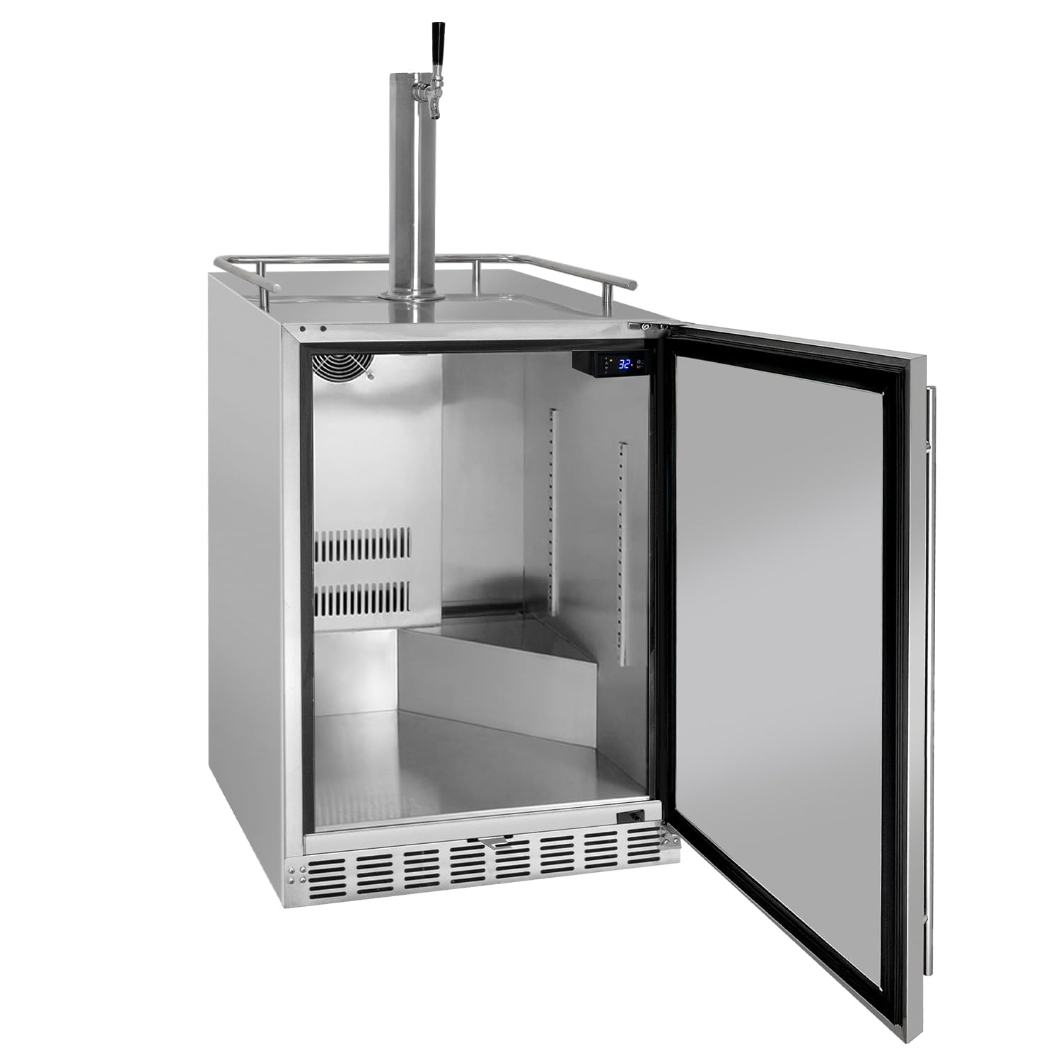 Kegco 24" Wide Outdoor Single Tap All Stainless Steel Built-In Kegerator with Kit on Fridge.com