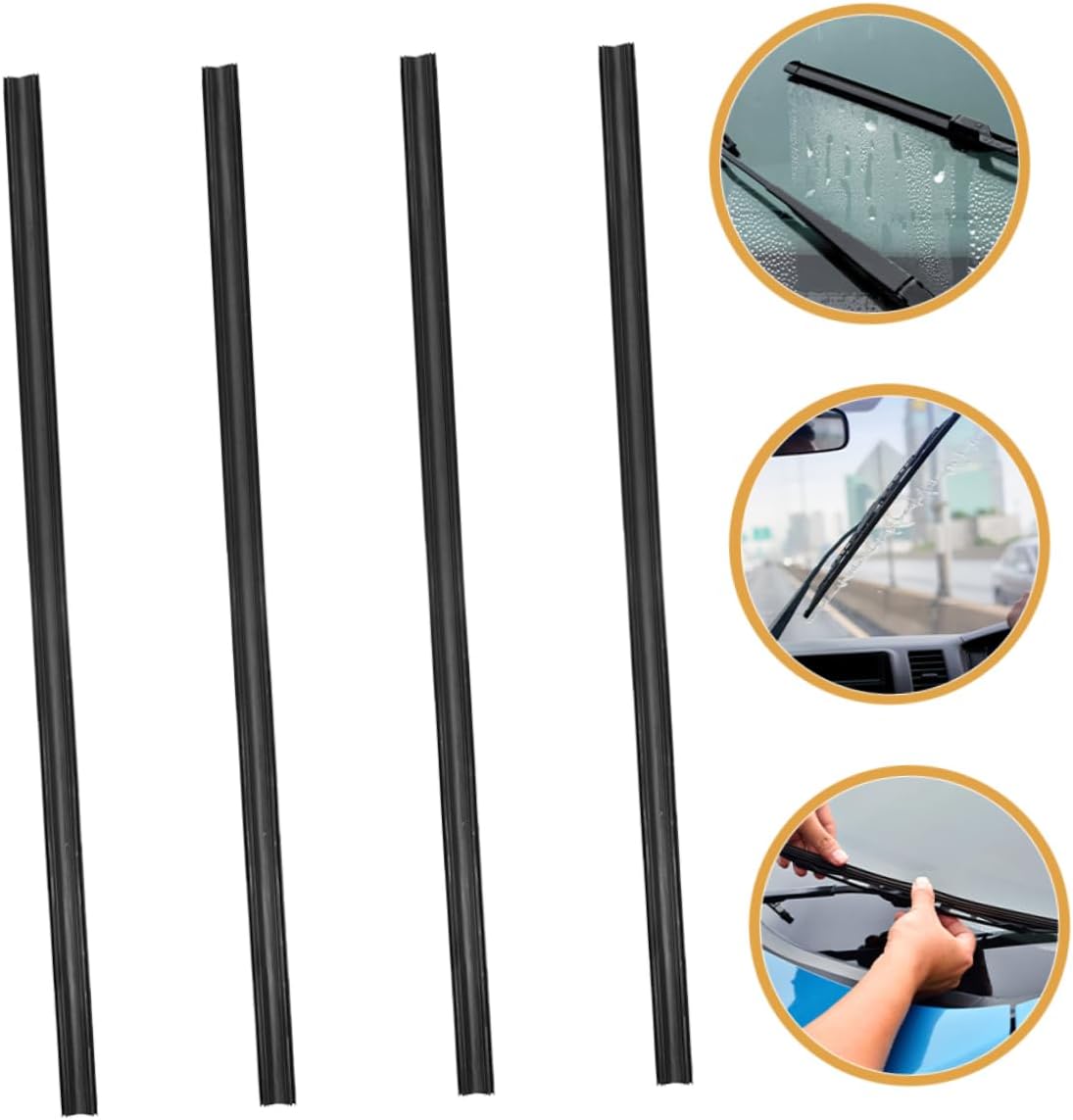 10pcs Windshield Wiper Rubber Refills All-weather Wiper Inserts Easy to Install Compatible Various Windshield Shapes