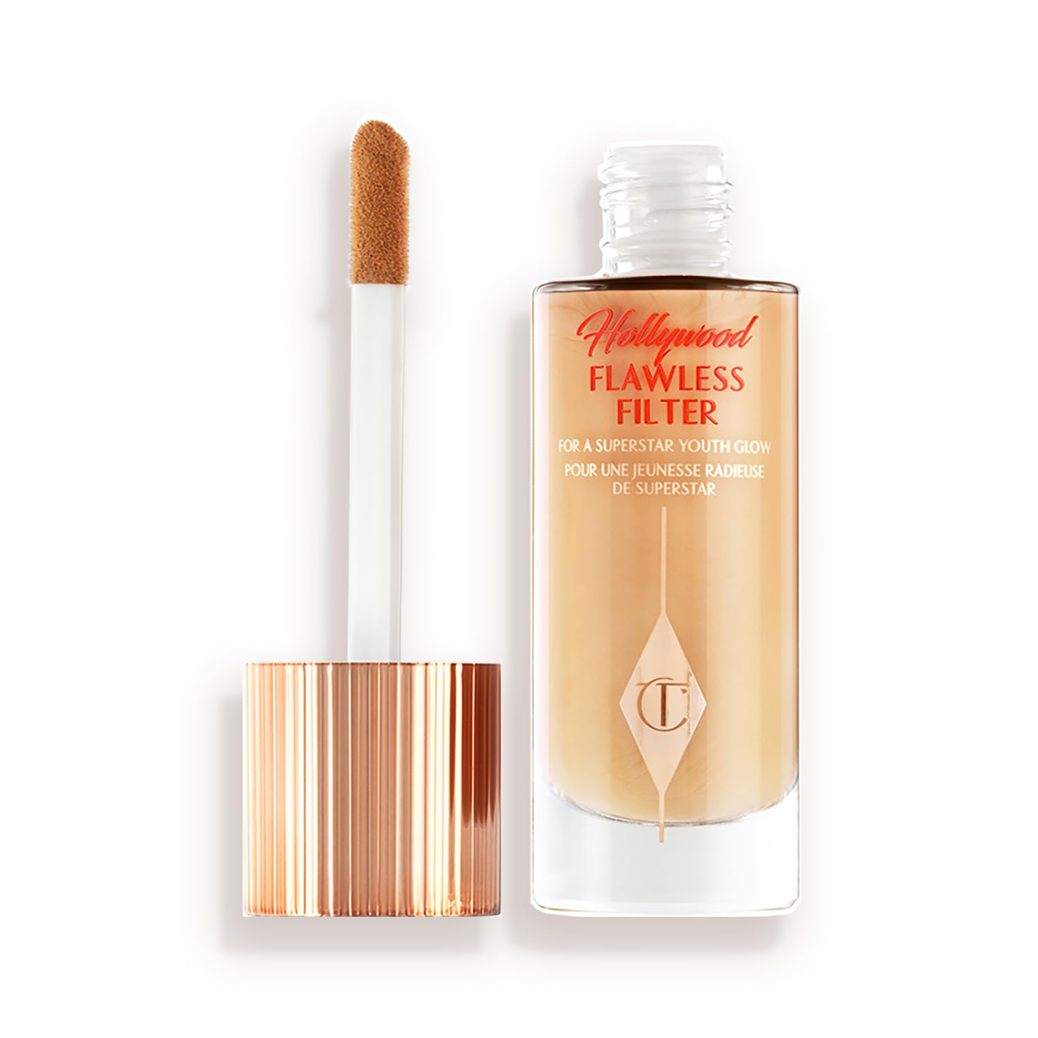 Charlotte Tilbury Hollywood Flawless Filter - Multi‑Use Makeup Primer, Complexion Booster & Illuminating Liquid Highlighter with Sheer Coverage - Smooths & Blurs Skin