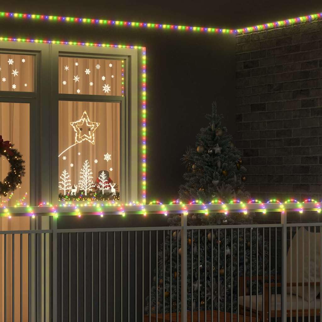 vidaXL Lichtseil mit 480 LEDs Mehrfarbig 20 m PVC, Wohnzimmer, flexible LED-Lichter, dekorative Lichterkette, innen, außen, Weihnachtsdeko