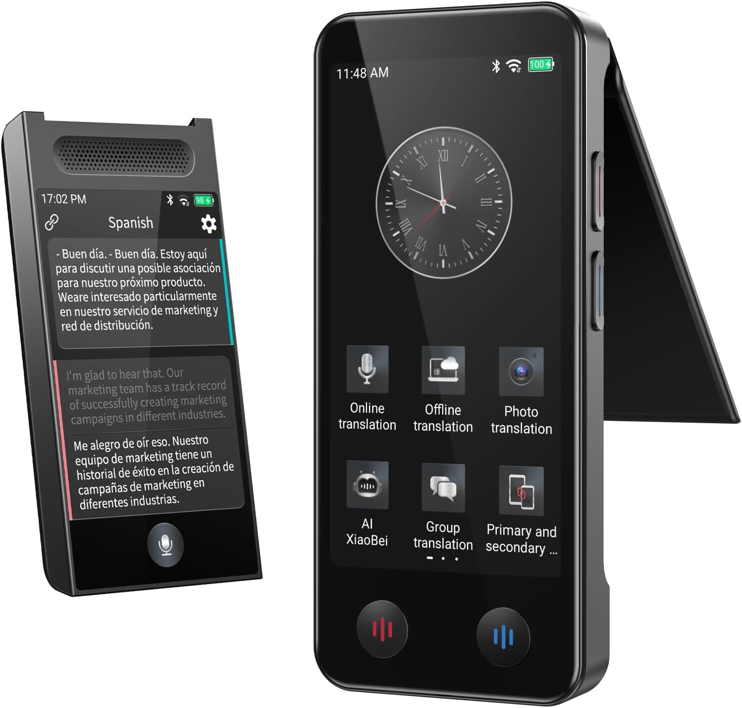 Language Translator Device, Upgraded Detachable Dual Screen AI Translator, Premium Bilingual Real-Time Voice Translation with 150 Languages, Online&Offline&Photo Translate for Business Learning Travel