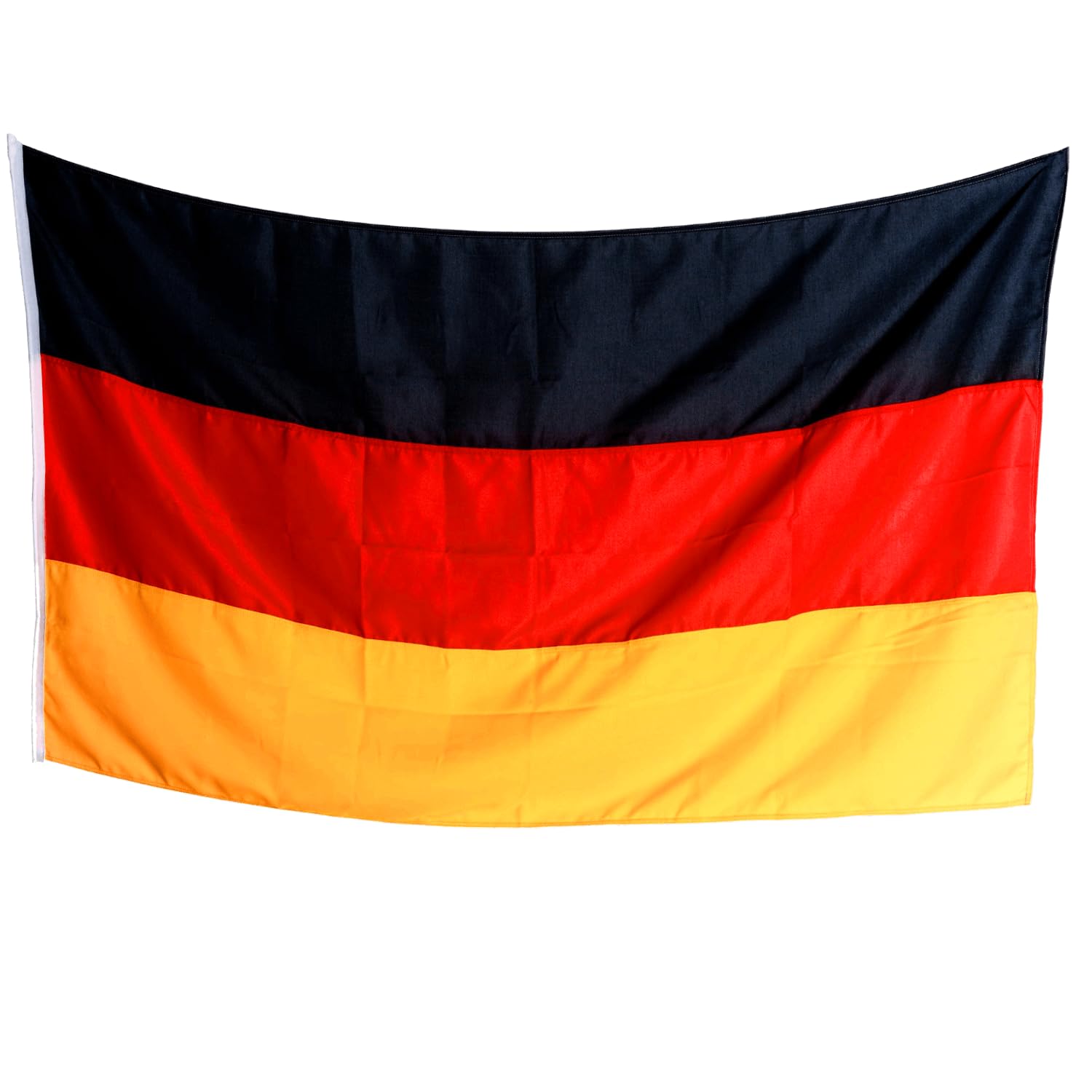 Bandera de Alemania, artículo para fans, poliéster resistente y ojales de metal, 90 x 150 cm, negro, rojo y dorado, 3 x 5 pies, bandera alemana de Cey (Alemania