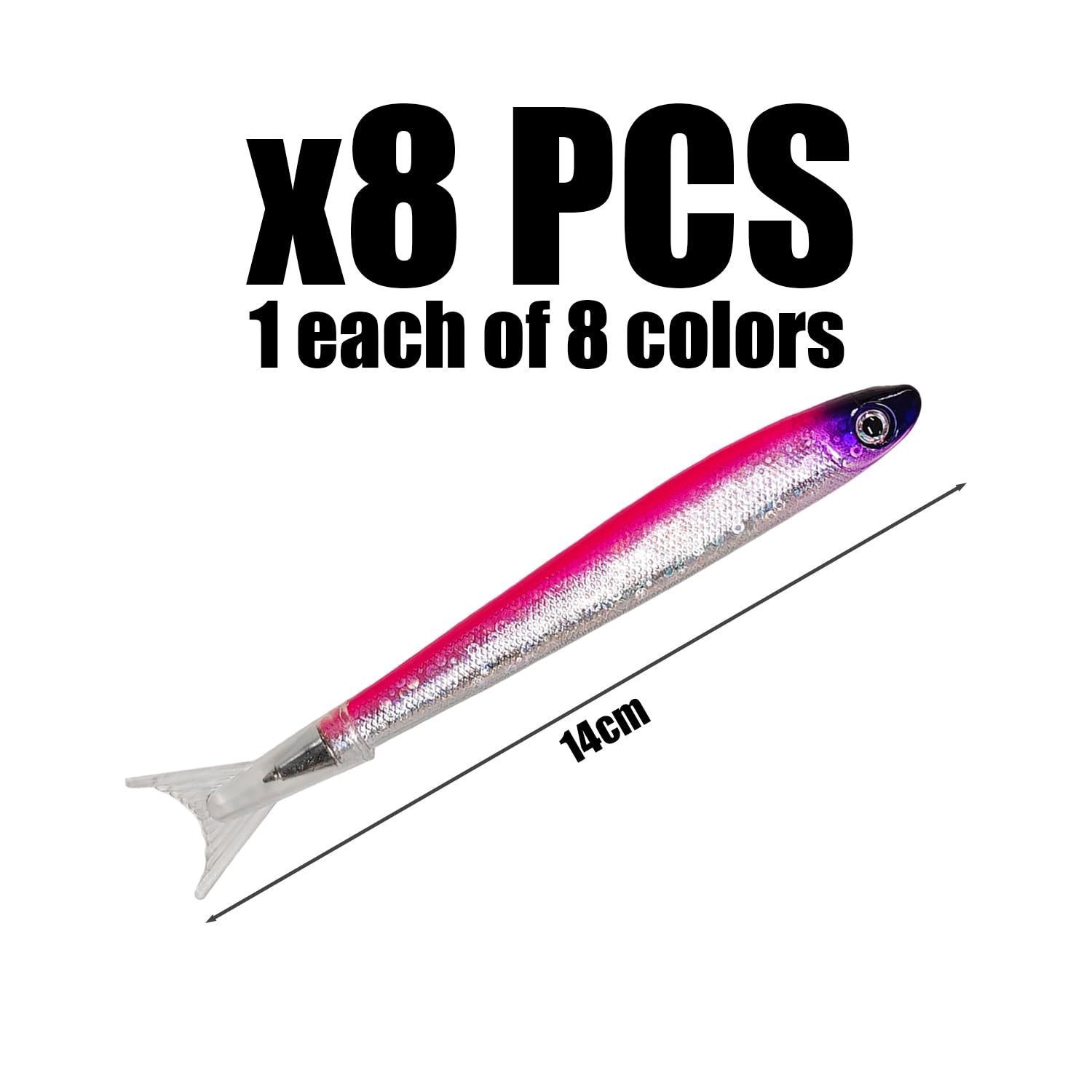 8 Fish-Shaped Creative Pens - Interesting & Cute Stationery for Students - Gift Set, Multicolor - Image 2