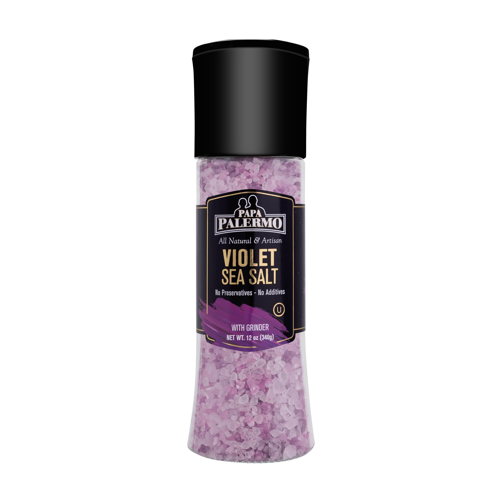 ❇salt❇ Palermo Grape Infused Violet Sea Salt with Grinder, Kosher