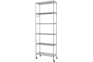 Homdox 6-Tier Storage Shelf: Effortless Organization with Wire Shelving Casters