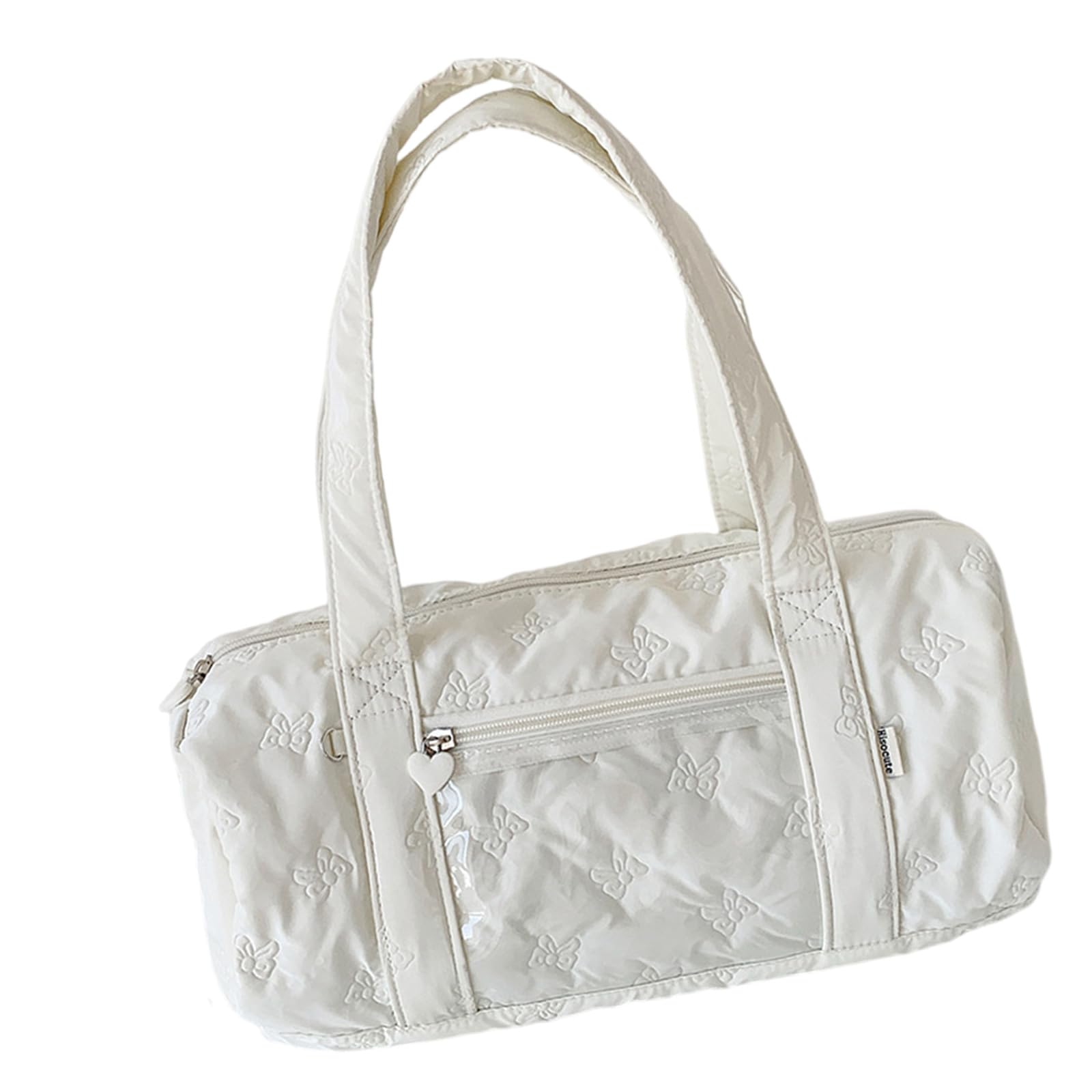 Jazuaiao Colored Shoulder Bag Strong Cotton Construction Spacious Interior Cream Fashionable Daily Bag