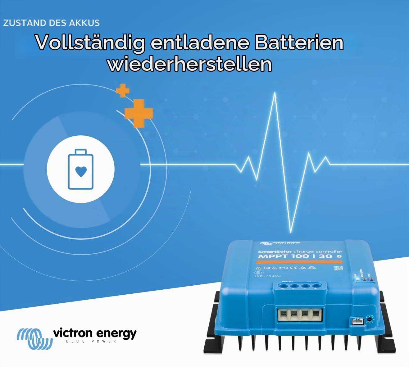 Victron Energy SmartSolar MPPT 100V 30 Amp 12/24-Volt Solar Laderegler (Bluetooth) & enjoy solar 4mm² Profi-Verbindungskabel Solarmodul zu Solarladeregler Anschlusskabel 3m
