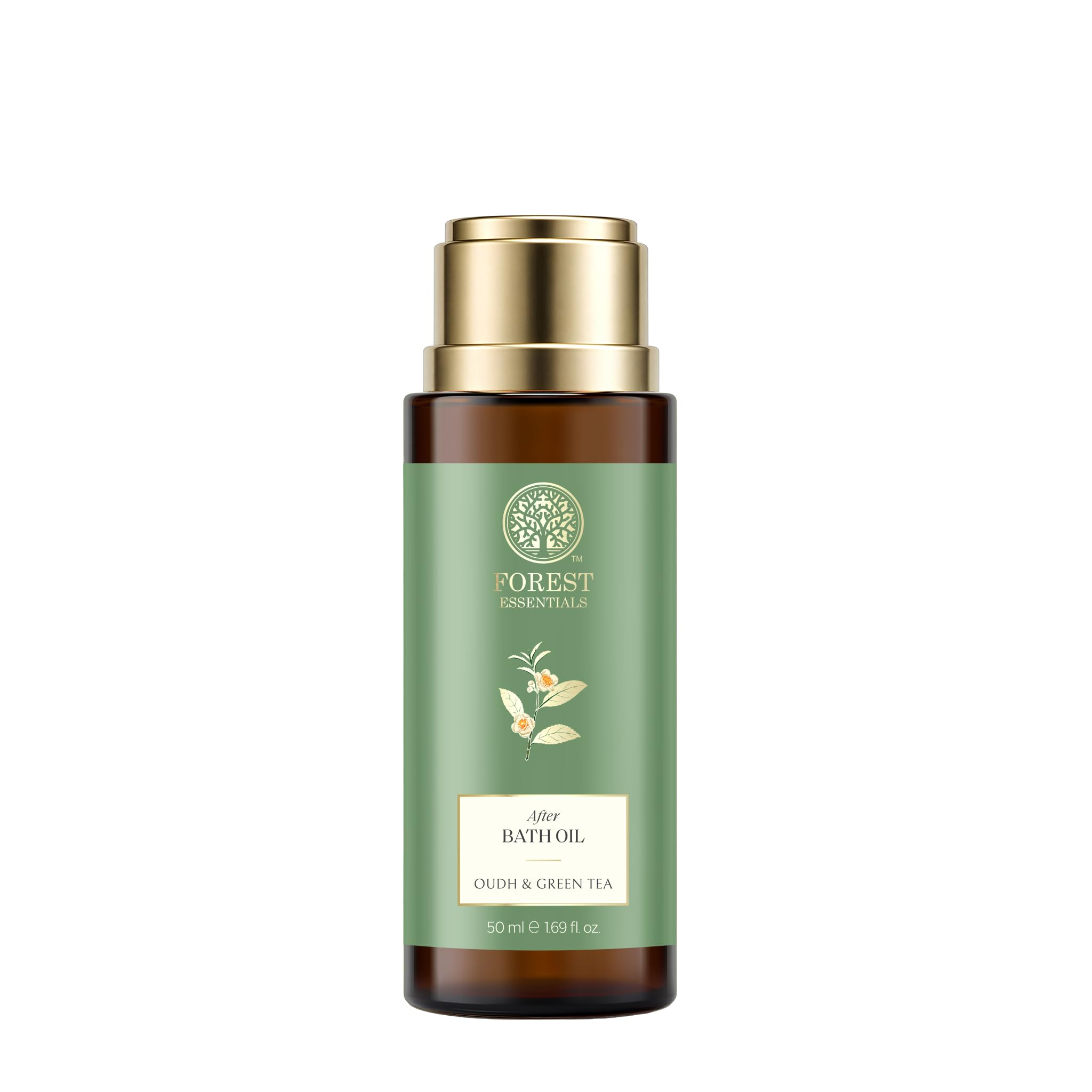 forest essentials after bath oil oudh & green tea | ayurvedic scented natural after shower oil | for nourished & moisturised skin