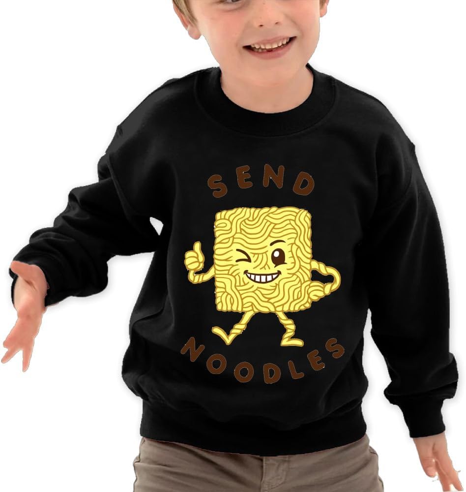 Puppylol Send Noodle Kids Classic Crew-Neck Pullover Hoodie Ash
