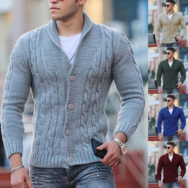 Autumn and Winter Sweater Men's Knitted Cardigan2