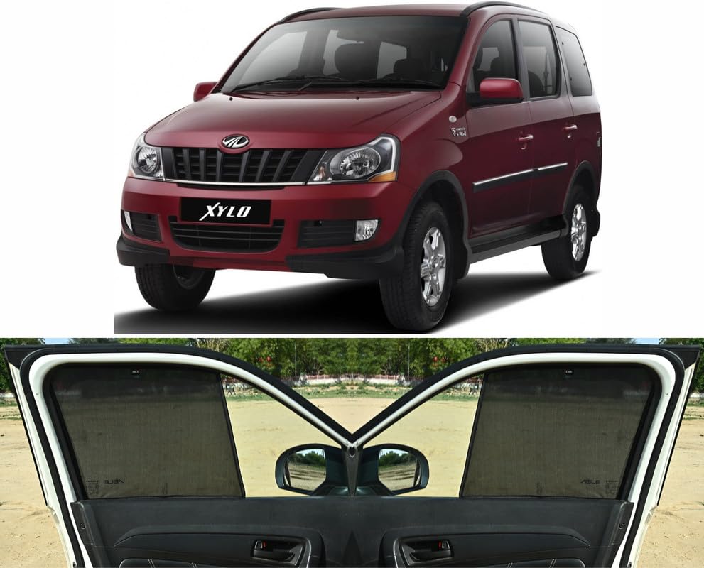 Image of Able 3D-FIX Type Car Non-Magnetic Sun Shade Curtains for Mahindra Xylo Set of 6 Pcs