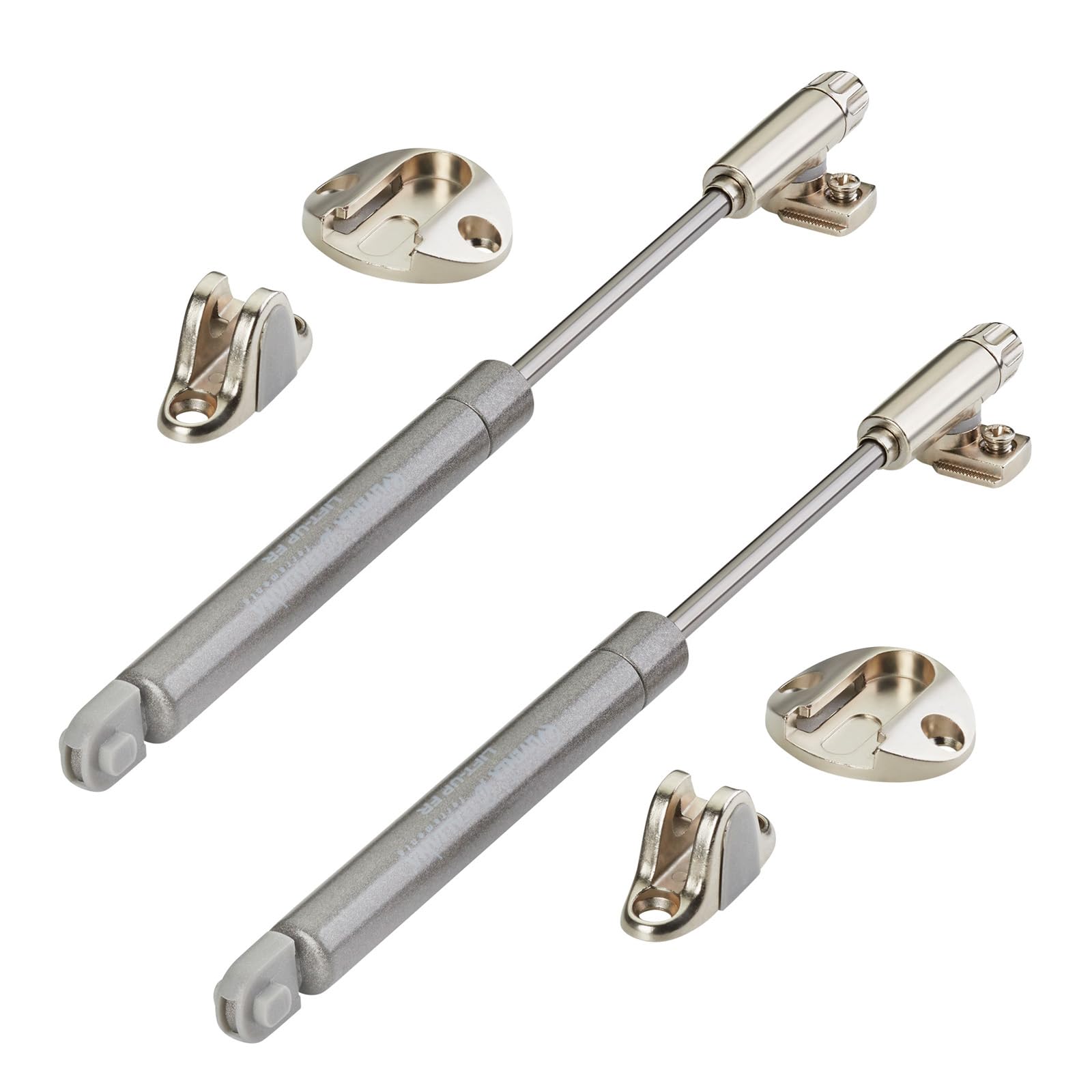 Juego de 2 amortiguadores de presión de gas Italiana Ferramenta KRABY lift up (120 Newton, 277 mm de longitud total) Amortiguadores adecuados para trampillas de armarios