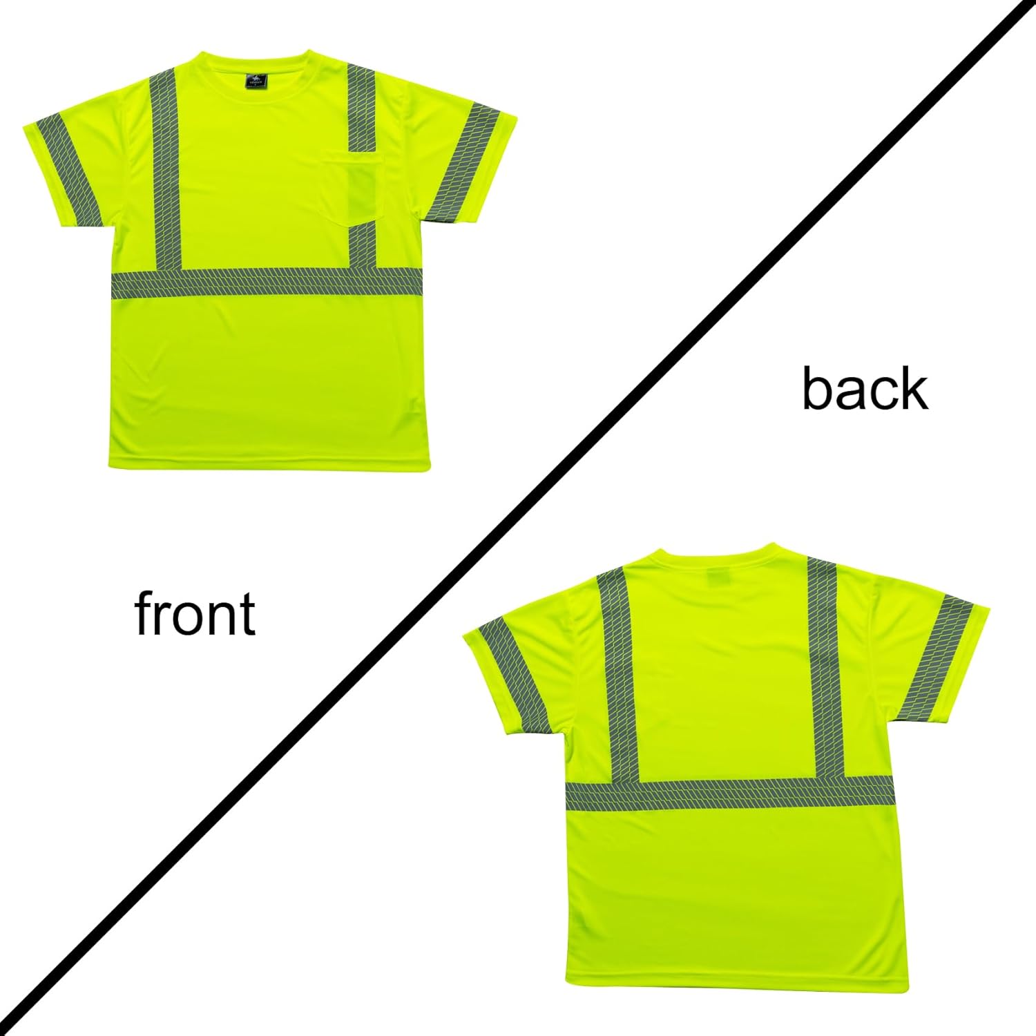 VENDACE Hi Vis Reflective Shirts for Men Class 3 High Visibility Safety Construction Work T Shirt Short Sleeve - Image 7