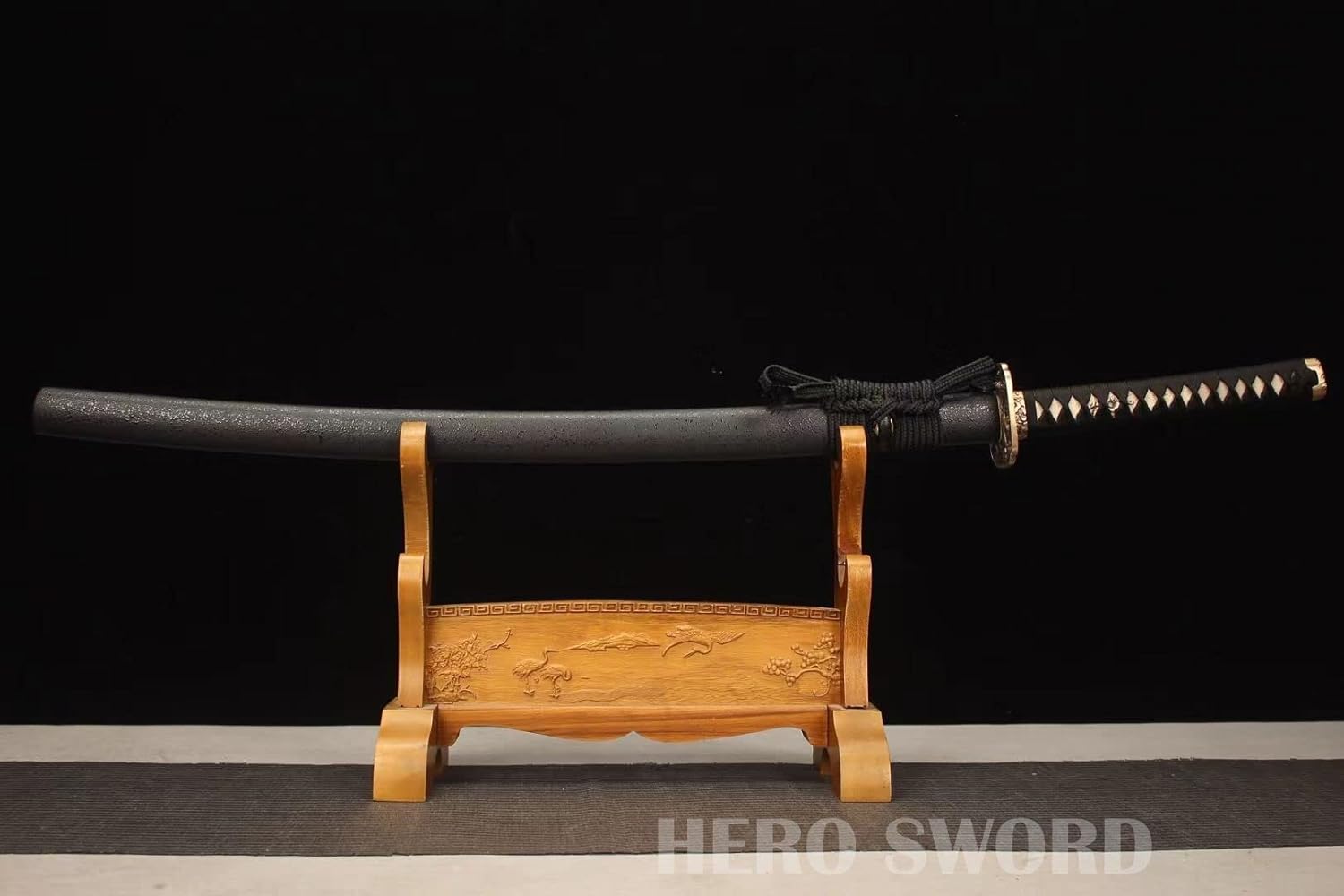 HERO SWORD-Handmade Clay Tempered T10 Steel Katana Conquer Demon Japanese Samurai Sword Real Hamon Full Tang Razor Sharp Blade Copper Tsuba