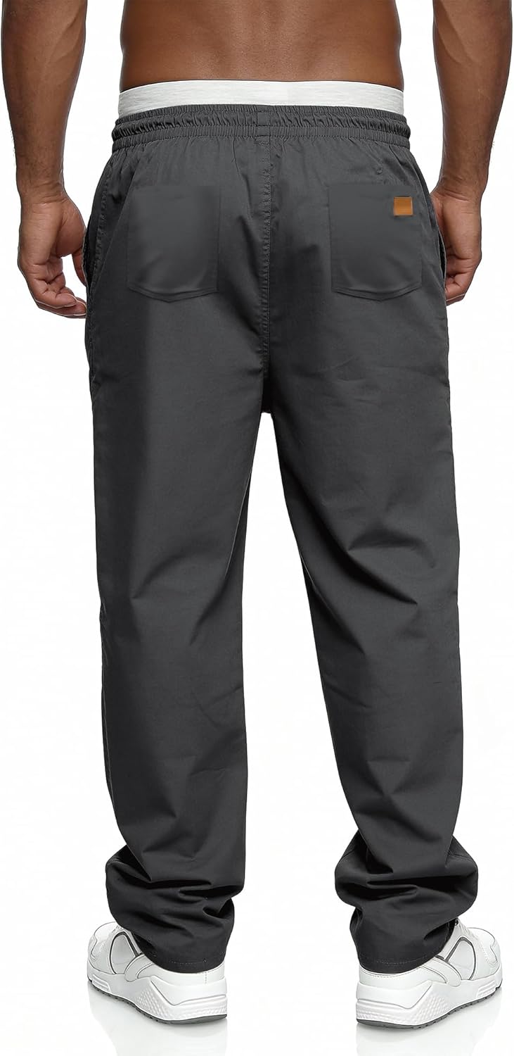 Comdecevis Mens Relaxed Fit Casual Pants Elastic Waist Sweatpants with Pockets Cargo Joggers - Image 4