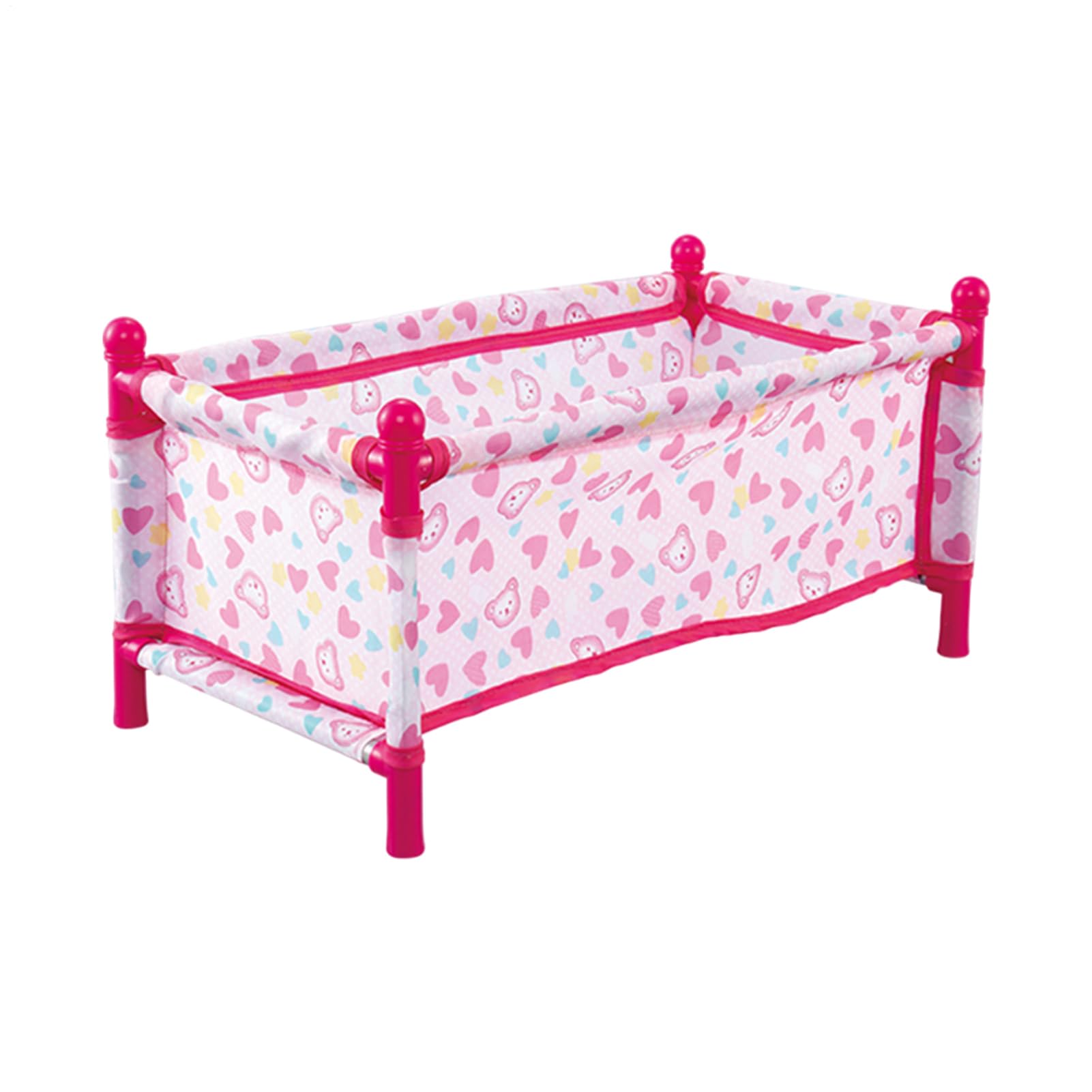 Pink Ba-by Doll Cot,Pink B-abyDolls Bed,DollPretend Play Toy,Ba-byDoll Accessories For Girls,Dolls N-ursey Cot,B-aby DollBed,Ba-byDol-l Pretend Play Dolls Accessory,For Kids Gilrs Boys 3+