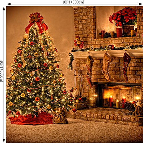 Ouyida Christmas Theme 10X10Ft Seamless Cp Pictorial Cloth Photography Background Computer-Printed Vinyl Backdrop Ga05A #TOP2