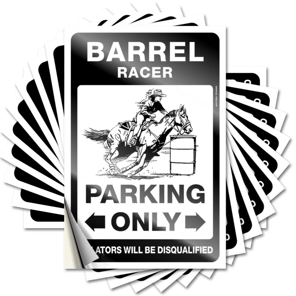 Barrel Racer Parking Only Badass Quote | Bathroom Accessories Decor Waterproof Vinyl Garage Texas Removable Decal Peel Stick(6X9CM)