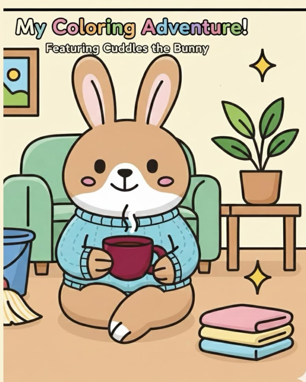 Cozy Friends at Home: A Cute and Calming Coloring Book for Adults and Teens with Adorable Animal Friends Enjoying Cozy Daily Life, Simple Designs, and Stress-Free Relaxation