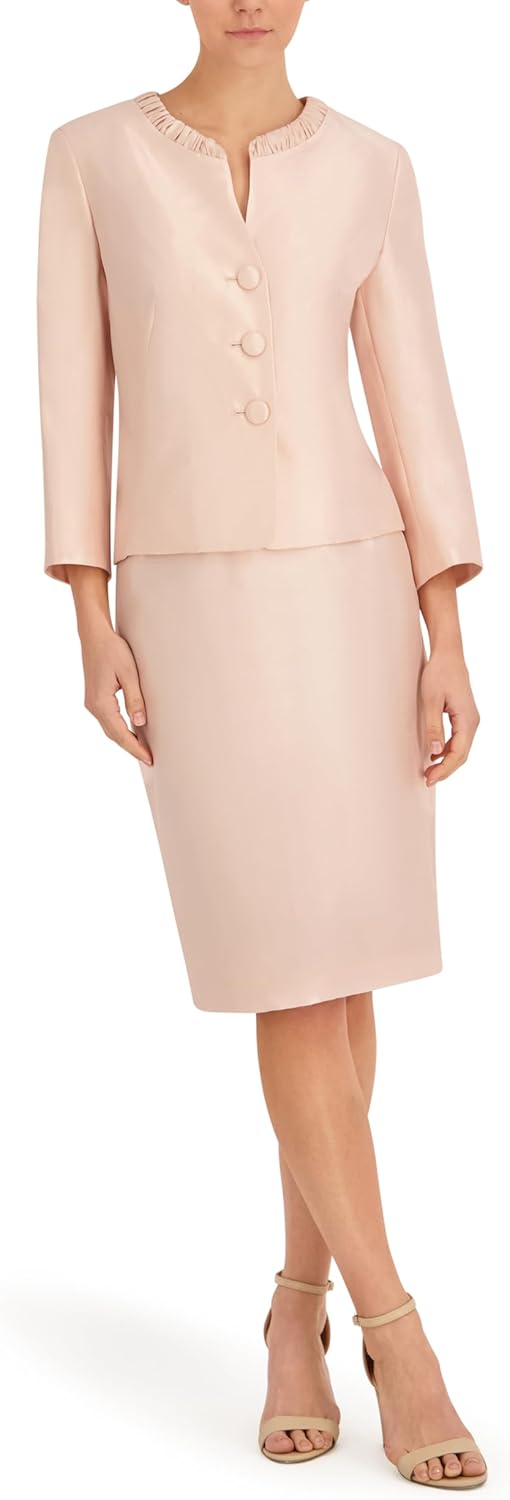Le Suit Women's Open Front Blazer and Sleeveless Flared Dress, 2pc Set