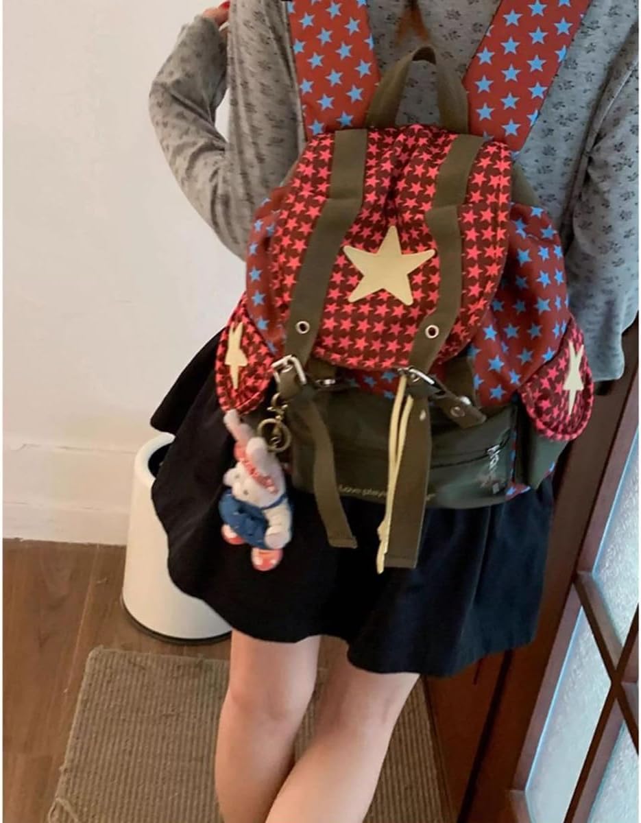 NCDUANSAN Dopamine retro backpack, suitable outdoor hiking, leisure commuting, fashion sports cycling lightweight design cute (green) - Image 6