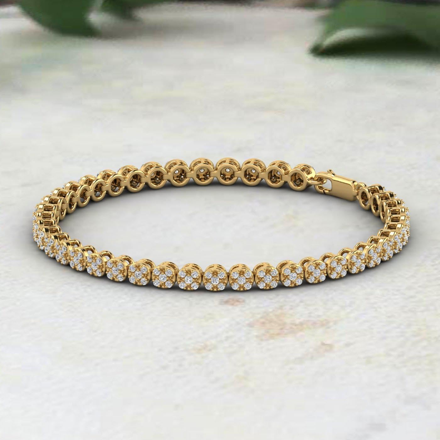 1 Carat Round Diamond Tennis Bracelet for Women (6.85 Inch) in 925 Sterling Silver or in 18K Yellow Gold over Sterling Silver