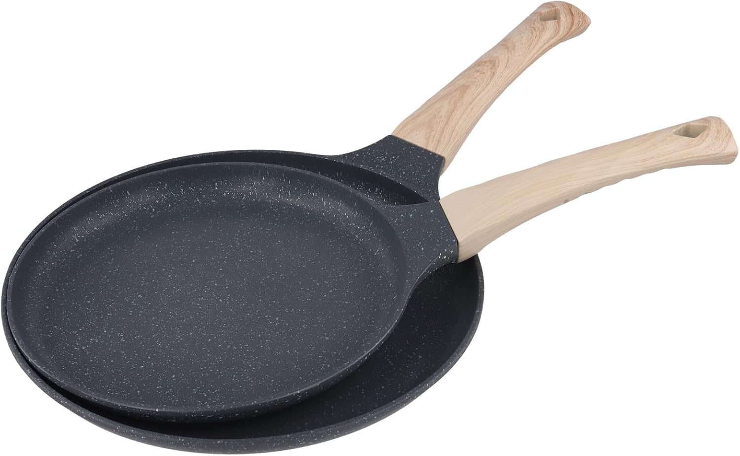 2-częściowy zestaw patelni do naleśników 20 cm i 24 cm, patelnia do naleśników, patelnia z nieprzywierającymi uchwytami do kuchenek indukcyjnych