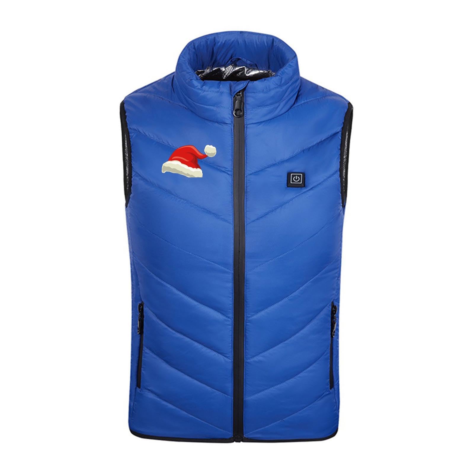 Gilet Chauffant USB Nu Enfants Garçons Filles Veste Chauffante 3 Températures Réglables avec Poches Doudoune Sans Manche imprimé Anime Vêtements Chauffants Lavable pour Ski Pêche Camping de Pêche