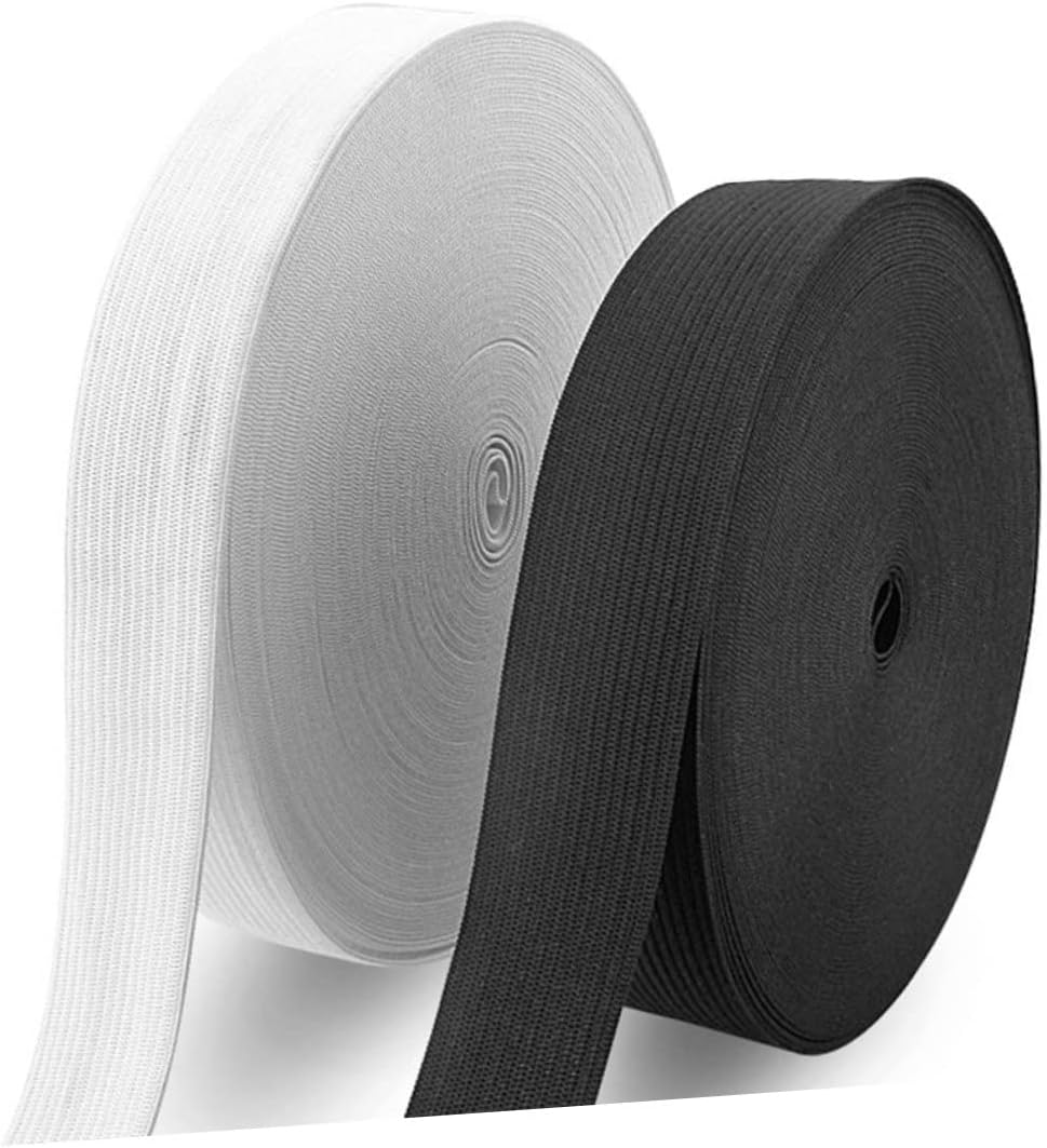 1roll Meters Flat Elastic Band White Sewing Accessory Stretch Bands for Clothing Projects Skirts and Sportswear