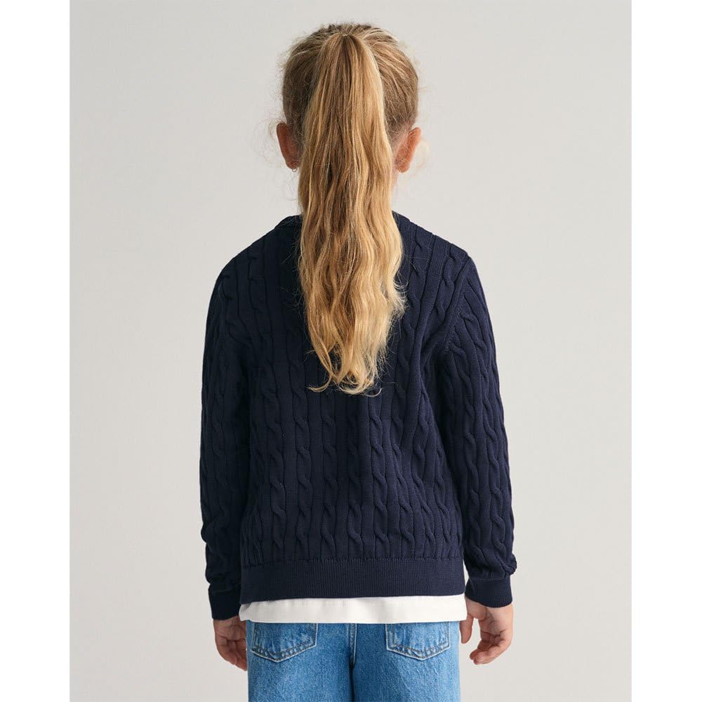 GANT Unisex Kinder Cotton Cable Shield Crew Pullover