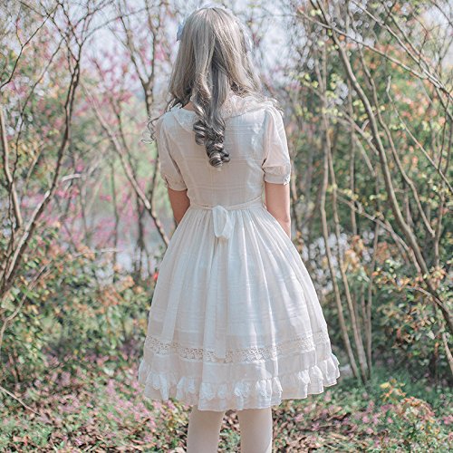 Smiling Angel Girls White Sweet Dress Princess Court Skirts Cosplay Costumes: Medium White