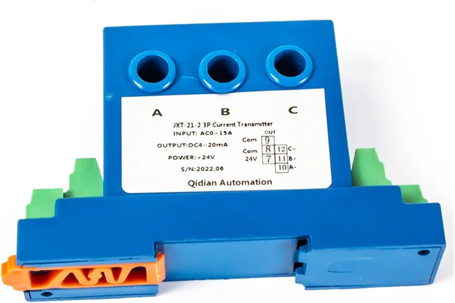 4-20mA 0-5V 0-10V アナログ出力 AC電流トランスミッター 三相電流信号トランスデューサー(Input AC 0-2