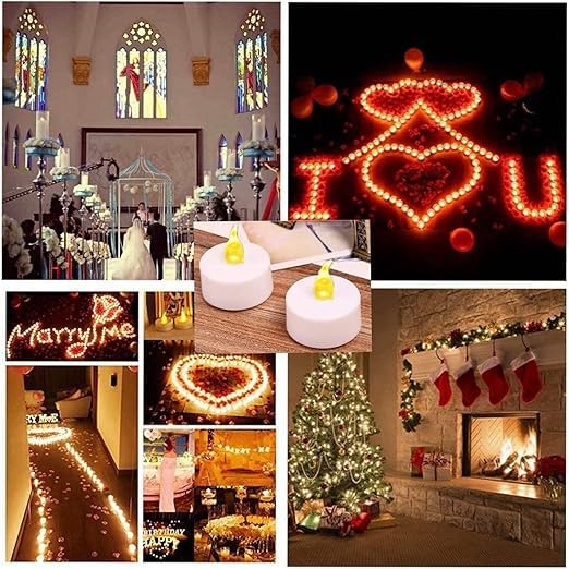Image of LED Tea Lights,6H Timer, Flickering Flameless Electric Tea Candles, 3D Wick Realistic Votive Led Candles for Festival Decoration, 12PCS Battery Operated LED Tea Light