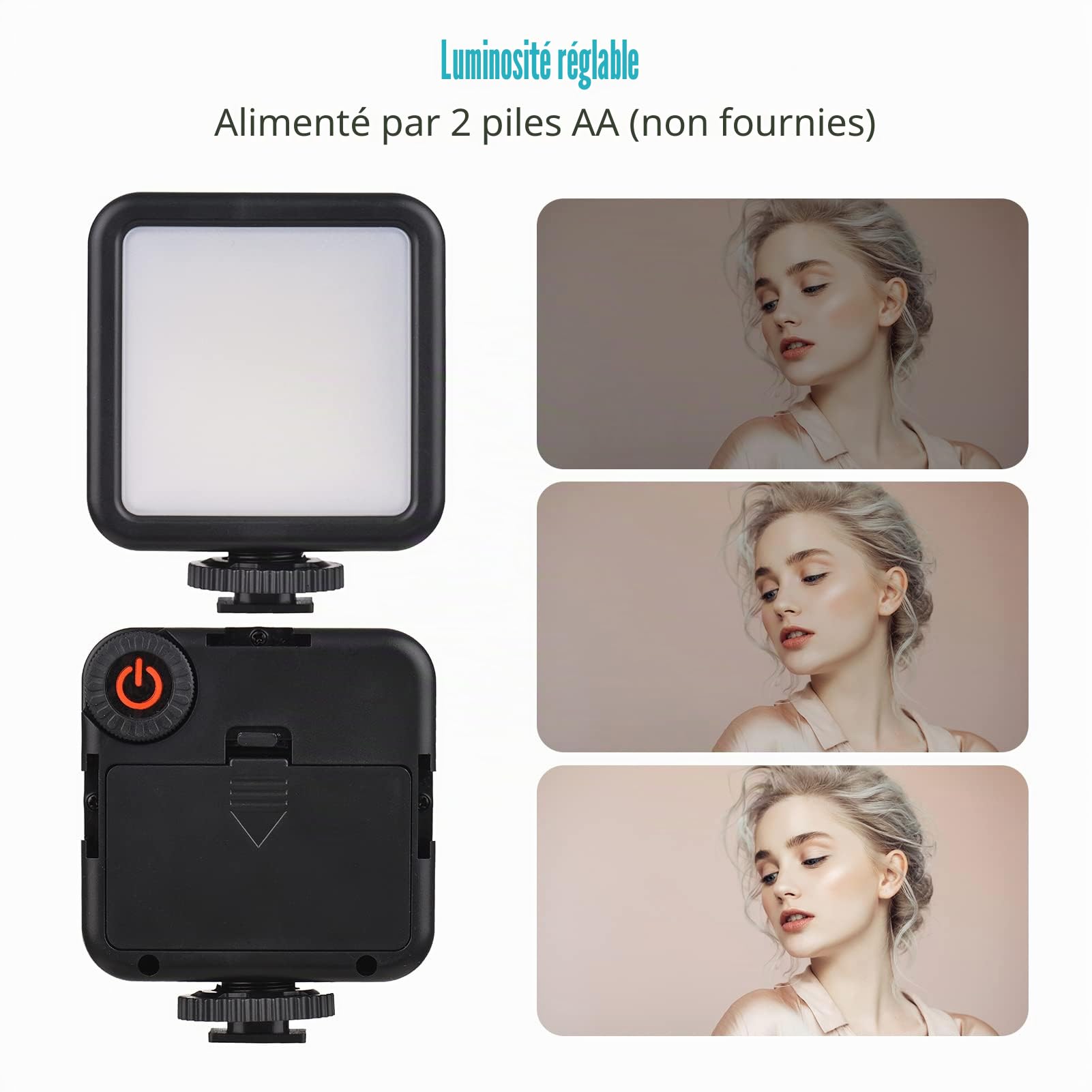 Andoer Kit Vlog pour smartphone, Mini lumière vidéo LED + microphone cardioïde + clip pour téléphone extensible + trépied avec luminosité réglable pour Live Streaming Vlog Tournage vidéo conférence