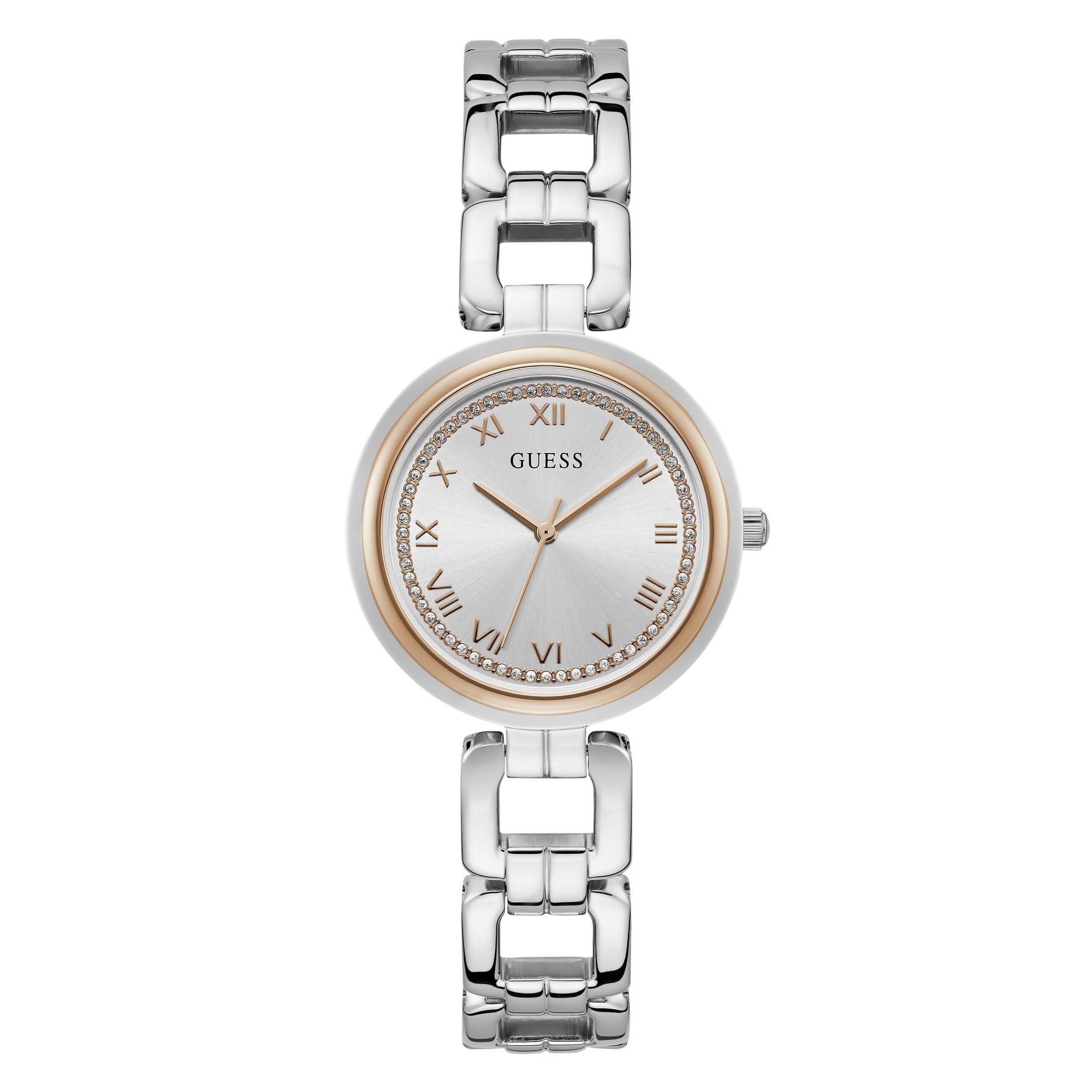 GUESS Stainless Steel Women 32 Mm Silver Dial Analog Watch- U1387L4M (B0D8YQ2VBS) Amazon Price History, Amazon Price Tracker