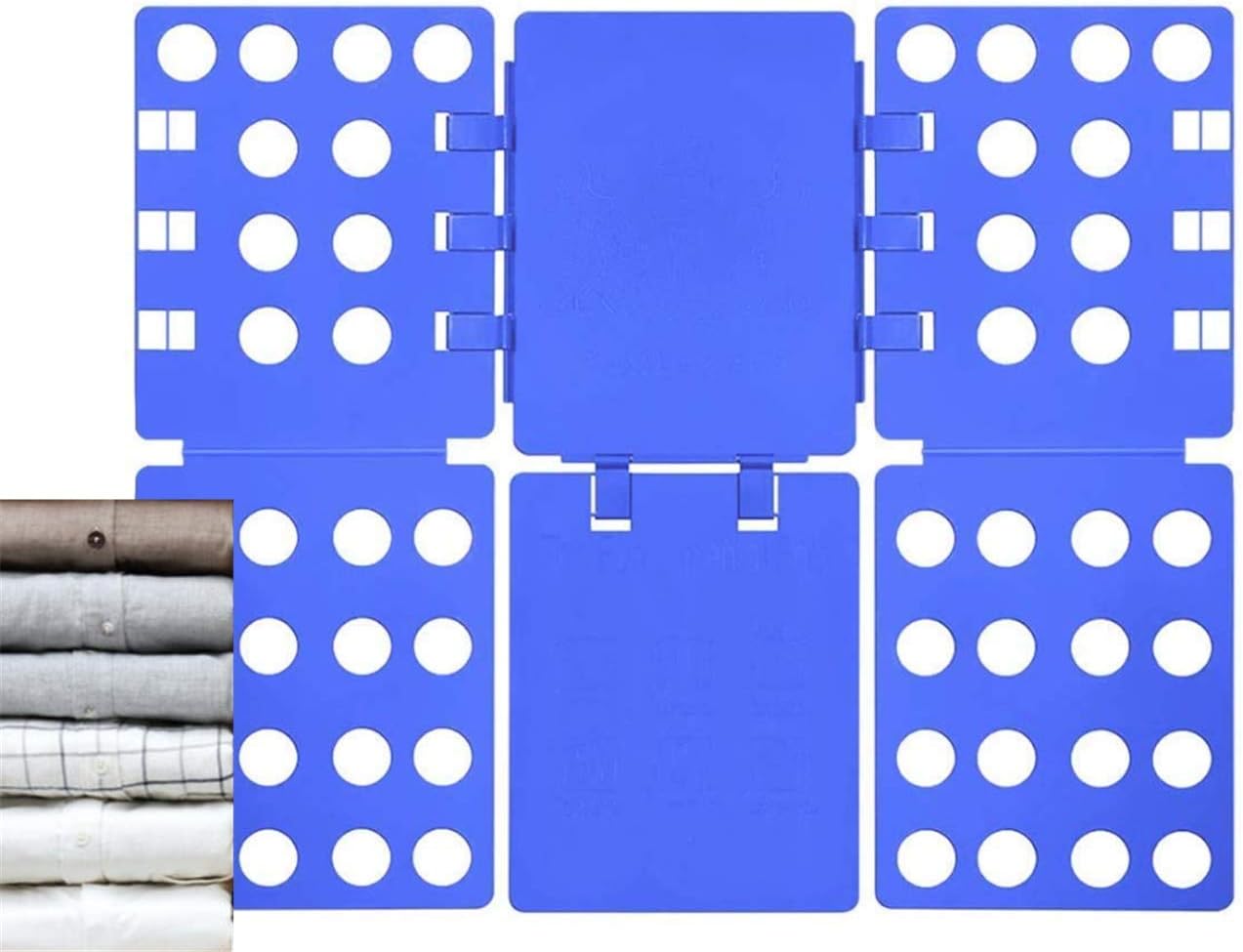 Nifogo Doblador de Ropa,Doblador de Camisetas,Tablero para Plegar Camisas,Camiseta Carpeta,Doblador de Ropa Adulto e Infantil,Tabla para Doblar la Ropa,Camisas,Pantalones(1Azul)
