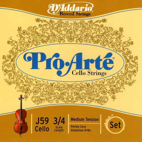 D'Addario Pro-Arté Cello 10Blk Set 3/4 Med (J593/4M-B10)