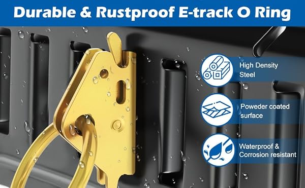 TENVONE 20 Pack E-Track Galvanized O Rings, Steel E Track Tie Down Anchors Secure for Cargo Trailers Flatbeds Pickup Trucks, Gold by TENVONE - Used condition - Image 5