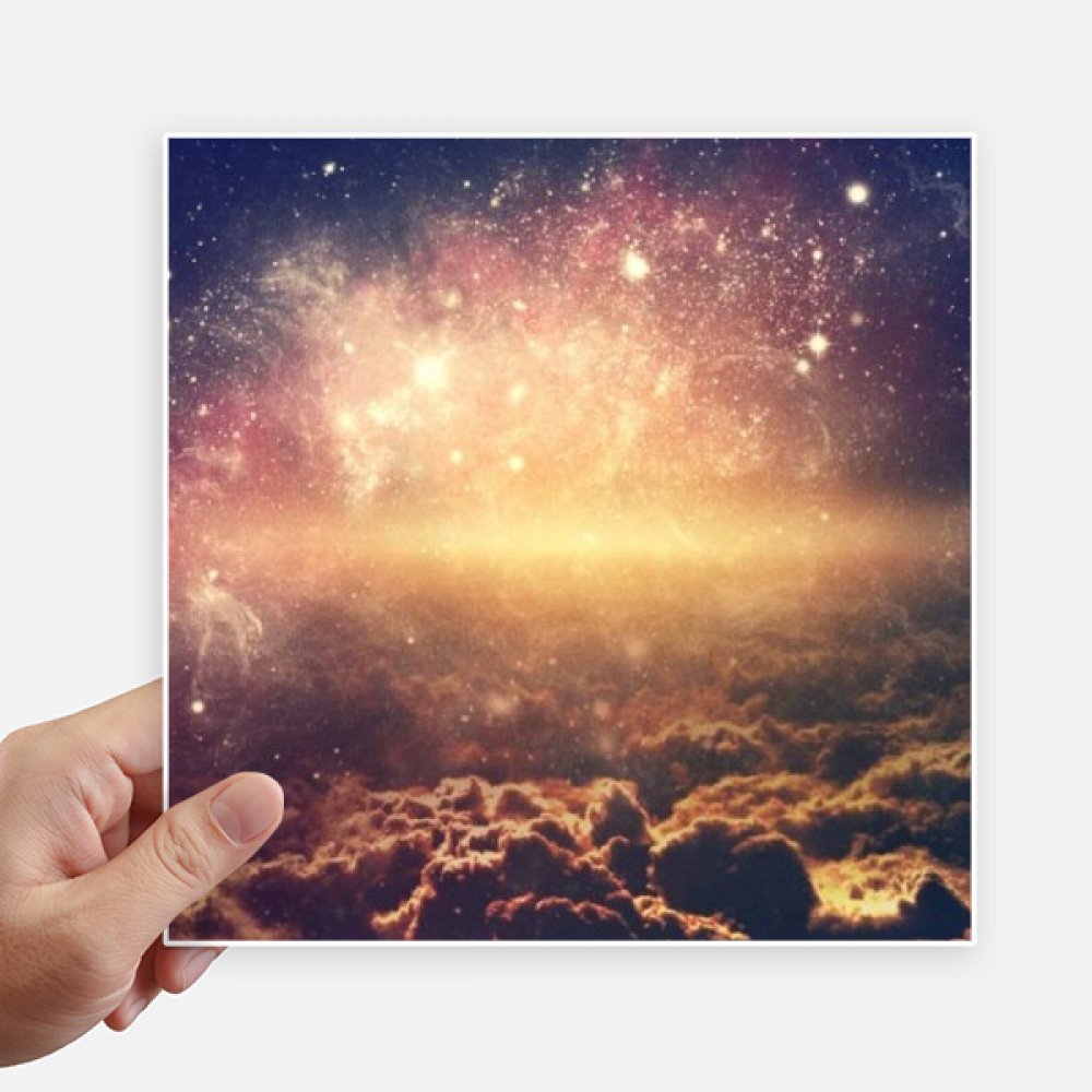 Autocollant carré nébuleuse cosmique DIYthinker 20cm x 20cm pour déco de mur et pc portable x4