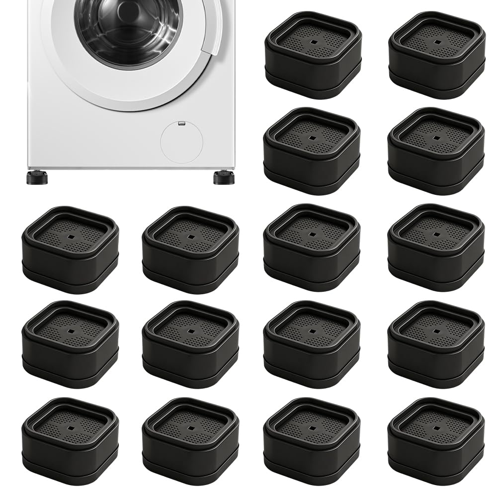 Wxeadu 16 Pcs Bed Risers, Furniture Risers, 3.5cm Lift Height Chair Raisers, Heavy Duty Desk Riser Blocks, Furniture Risers For Sofas, Square Stackable Chair Risers Blocks for Chair, Sofa, Desk, Table