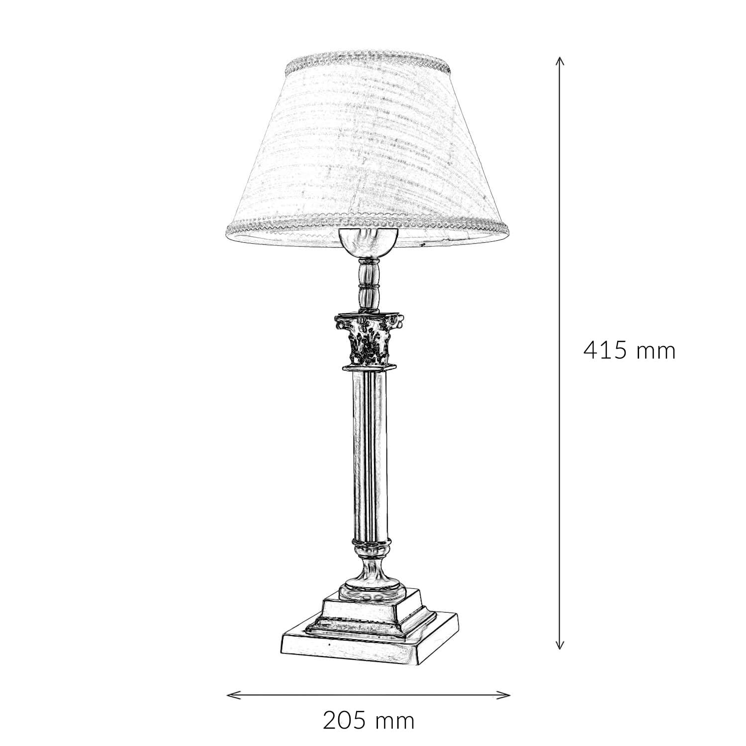 Lampada da tavolo Premium ottone, tessuto in bronzo bianco lucido soggiorno 41,5 cm E14 lampada da comodino Art Nouveau a basso abbagliamento camera da letto